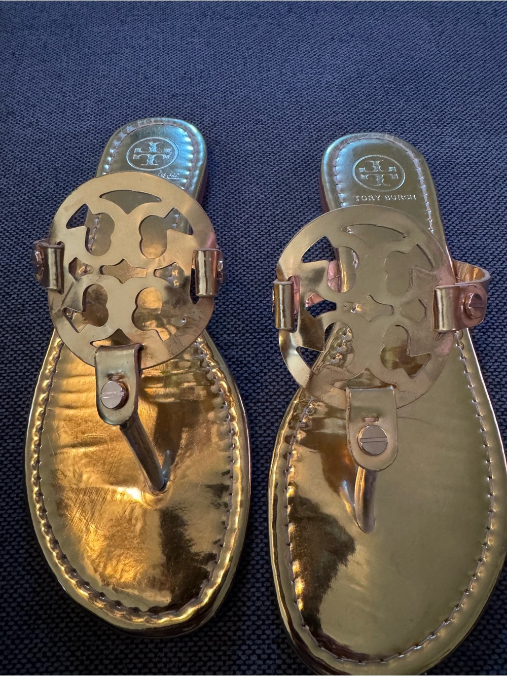 Gold Tory Burch Miller Sandals